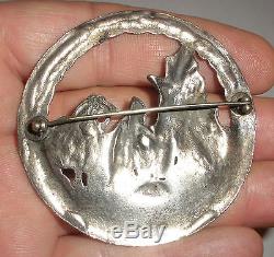 Rare Antique Norwegian Silver 830S brooch Norway viking dragestil