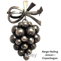 Rare Børge Malling Jensen DENMARK Sterling Silver GRAPE BUNCH PIN BROOCH