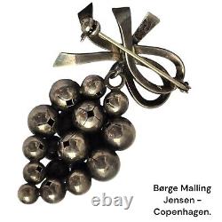 Rare Børge Malling Jensen DENMARK Sterling Silver GRAPE BUNCH PIN BROOCH