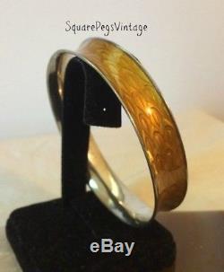 Rare David Andersen Norway Sterling Silver Enamel Bangle Gold by Willy Winnaess