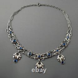 Rare GEORG JENSEN No. 14 Necklace with Blue Stones