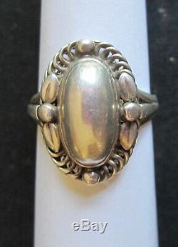 Rare Georg Jensen Sterling silver ring 1 B Denmark size 8.75 Danish Modern