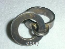Rare Hans Hansen Denmark Sterling Modernist Dangle Ring- Size 6 1/4