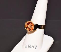 Rare Jens Asby Poul Storm 14k Ring Geometric Flower Modernist 1960s Denmark