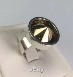 Rare Kupitaan Kulta Finland Sterling Silver & Gold Vermeil Modernist Cone Ring