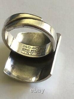 Rare Millie Behrens David Andersen Sterling Silver Enamel ring Norway Norwegian