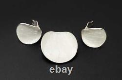 Rare Norway Einar Modahl Sterling Enamel Modernist Demi Parure Set 1940s