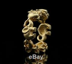 Rare Ole Lynggaard Elephant Ring 18K Gold A1192