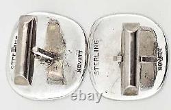 Rare Scandinavian Designer Novitt Abstract Mod Sterling Cufflinks Circa 1960s