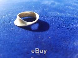Rare Sterling Silver Modernist Ring by Hans Hansen Georg Jensen Denmark Size 7