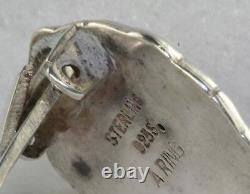 Rare Vintage Antique 1930's Anders A Ring Denmark Sterling Silver Dress Clips