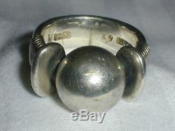 Rare Vintage Denmark Sterling Modernist Ring- Hans Hansen- Size 6 1/2- #10