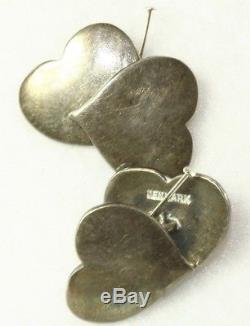 Rare Vintage Hans Hansen Sterling Silver Denmark Heart Cufflinks