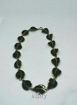 Rare Vintage Hans Myhre Norway Enameled Sterling Silver 15 Necklace (Signed)