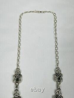 Rare Vintage Navajo CAROL FELLEY Sterling Silver Storyteller Y/Drop Necklace 925