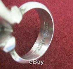 Ring Sterling Silver Vintage Huge Crystal Ring Lantz Tana Sweden Size 6 1/2