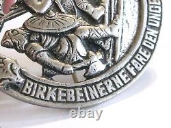 Round Silver Antique / Vintage 830s Historical Hakon Hakonsson Pin Brooch Norway
