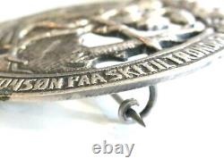 Round Silver Antique / Vintage 830s Historical Hakon Hakonsson Pin Brooch Norway