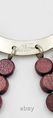 SUPERB Norway Plus Designs Modernist Sterling Necklace Pendant Earrings SET'60s