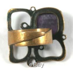 Sarpaneva Finland Bronze Ring Pentti Necklace Brutalist Modern Design Vtg 60s