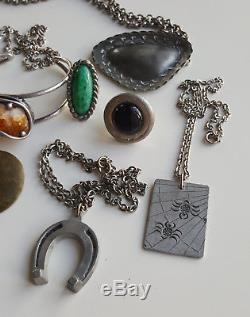 Scandinavian 1930-60 Pewter Jewelry Set 16 Pieces Jorgen Jensen, Logeskov