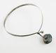 Scandinavian Modernist GUSSI G Thysell Sterling Silver Necklace Moss Agate Stone