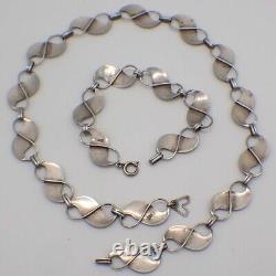 Scandinavian Necklace and Bracelet Set 830 Silver
