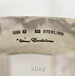 Scandinavian Sterling Silver Cuff Bracelet Ove Bohlin Heart MCM VTG OUB Jewelry