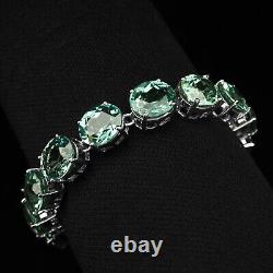 Seafoam Green Paraiba Tourmaline 89.40Ct 925 Sterling Silver Handmade Bracelets