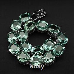 Seafoam Green Paraiba Tourmaline 89.40Ct 925 Sterling Silver Handmade Bracelets