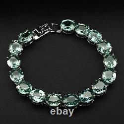 Seafoam Green Paraiba Tourmaline 89.40Ct 925 Sterling Silver Handmade Bracelets