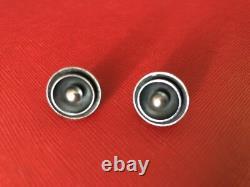 Signed N E From Sterling Silver Circle Pin Brooch Earrings Niels Erik Denmark