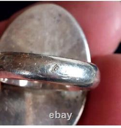 Sterling Silver Amber Ring Scandinavian Danish Midcentury Artisan 925 Sz6 Signed