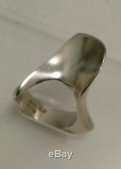 Sterling Silver Modernist Ring by Hans Hansen for Georg Jensen Denmark Size 6