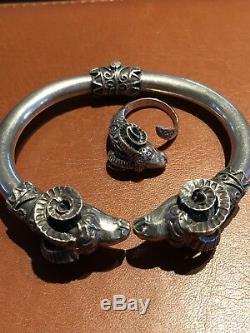 Sterling Silver set bracelet ring Norway Norwegian Viking style