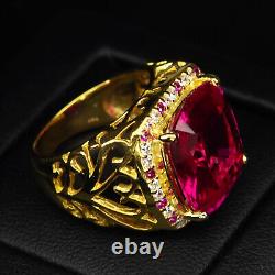 Striking Pink Rubellite Tourmaline 17Ct 925 Sterling Silver Handmade Gold Rings