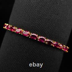 Striking Red Rubellite Tourmaline 17.30Ct 925 Sterling Silver Handmade Bracelets