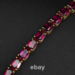 Striking Red Rubellite Tourmaline 17.30Ct 925 Sterling Silver Handmade Bracelets