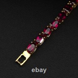 Striking Red Rubellite Tourmaline 17.30Ct 925 Sterling Silver Handmade Bracelets