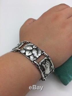 Stunning Modernist Georg Jensen Sterling Silver Bracelet With Swans