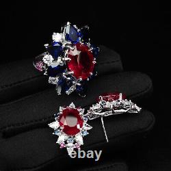 Stupendous Blood Red Ruby Rare 38.20Ct 925 Sterling Silver Handmade Jewelry Sets