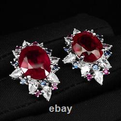 Stupendous Blood Red Ruby Rare 38.20Ct 925 Sterling Silver Handmade Jewelry Sets