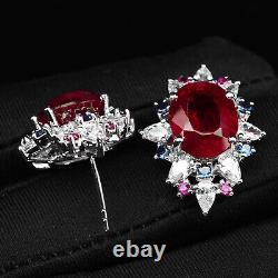 Stupendous Blood Red Ruby Rare 38.20Ct 925 Sterling Silver Handmade Jewelry Sets