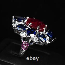 Stupendous Blood Red Ruby Rare 38.20Ct 925 Sterling Silver Handmade Jewelry Sets