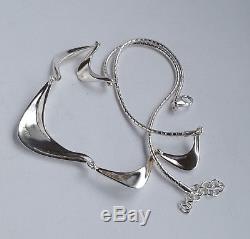 Swedish 2000's IDUNA Silver 925 Modernist Necklace