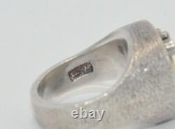 THOR SELZER Sterling Silver & Solid Gold Modernist Lapis Denmark Ring Vintage