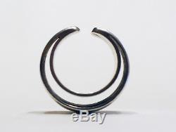 TONE VIGELAND Modernist Double Circle Plain Ring 925s 1969 Norway Vintage Size 6