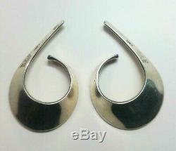 Tone Vigeland Norway Modernist Sterling Silver Sling Style Earrings