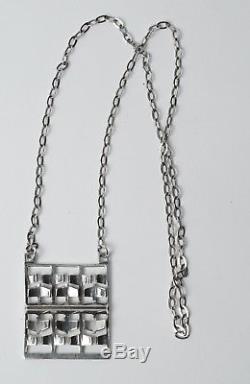 Tone Vigeland Vintage Norwegian Sterling Silver Modernist Necklace