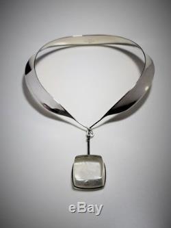 Torun Bulow Hube for Georg Jensen necklace with rutile quartz pendant and box